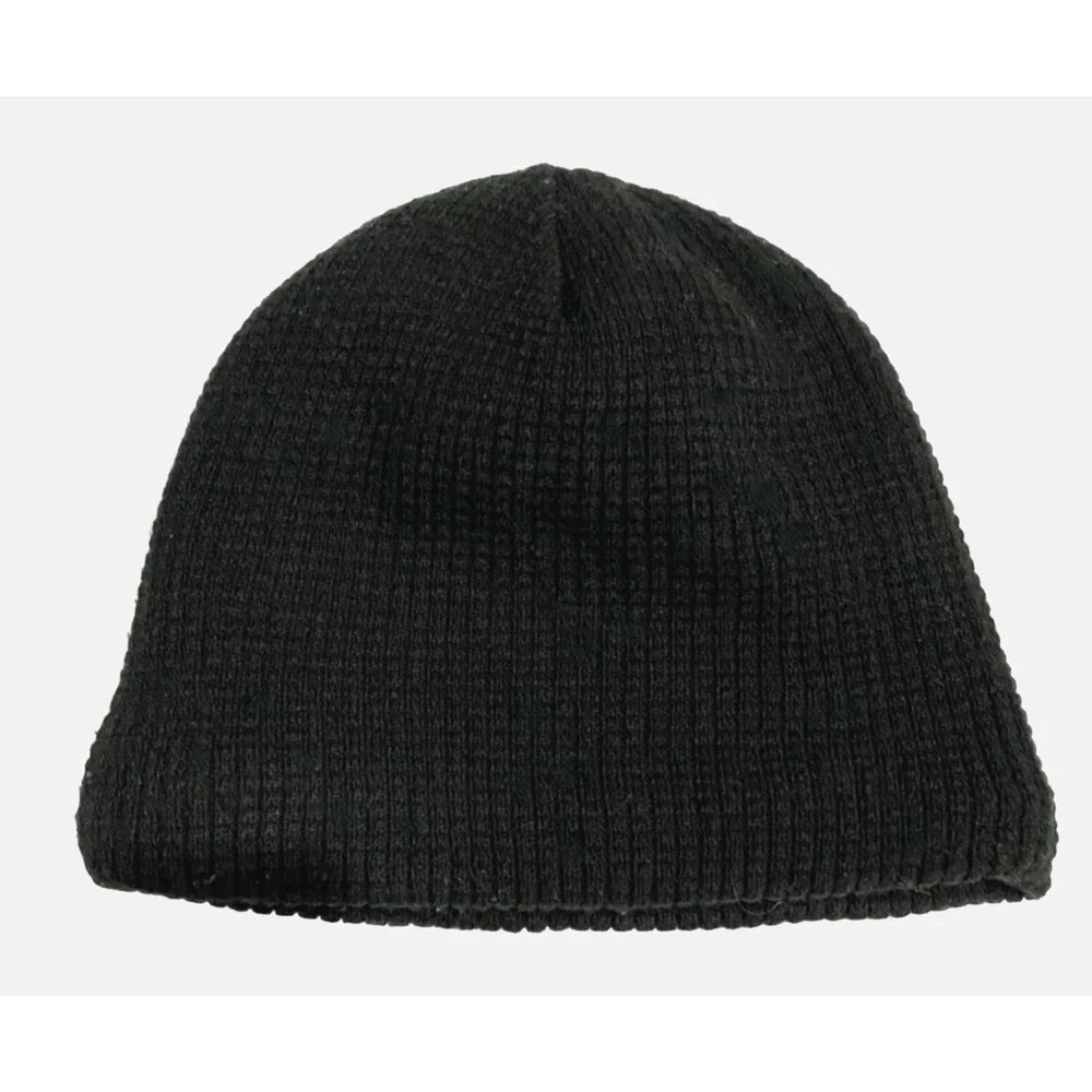 Route 66 Sherpa Fleece Lined Beanie Hat Black Waffle Knit Outdoor Skull Cap